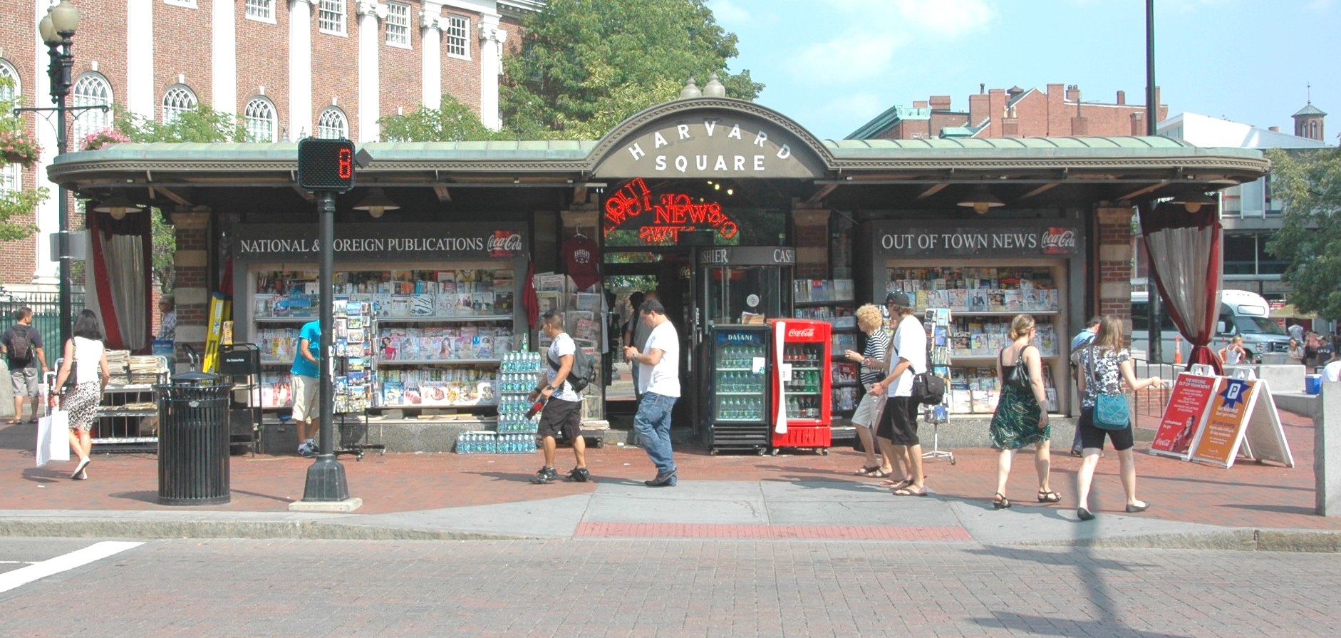 Historic subway kiosk in Harvard Square