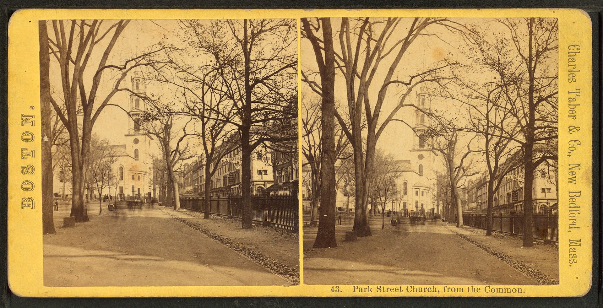 Park Street Church seen from Boston Common, 19th century