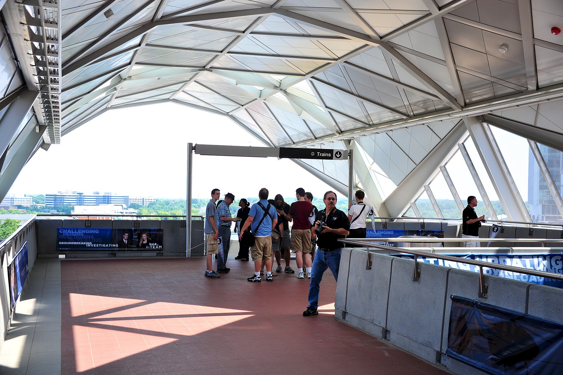 Roof over the elevated Tysons station