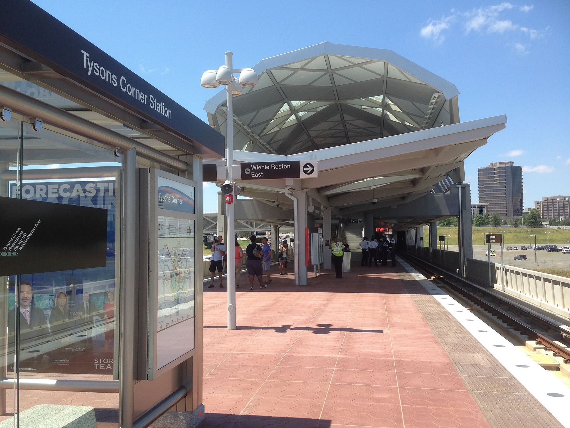 Tysons station platform on opening day