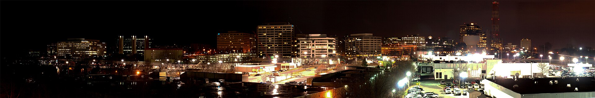 Tysons Corner skyline at night