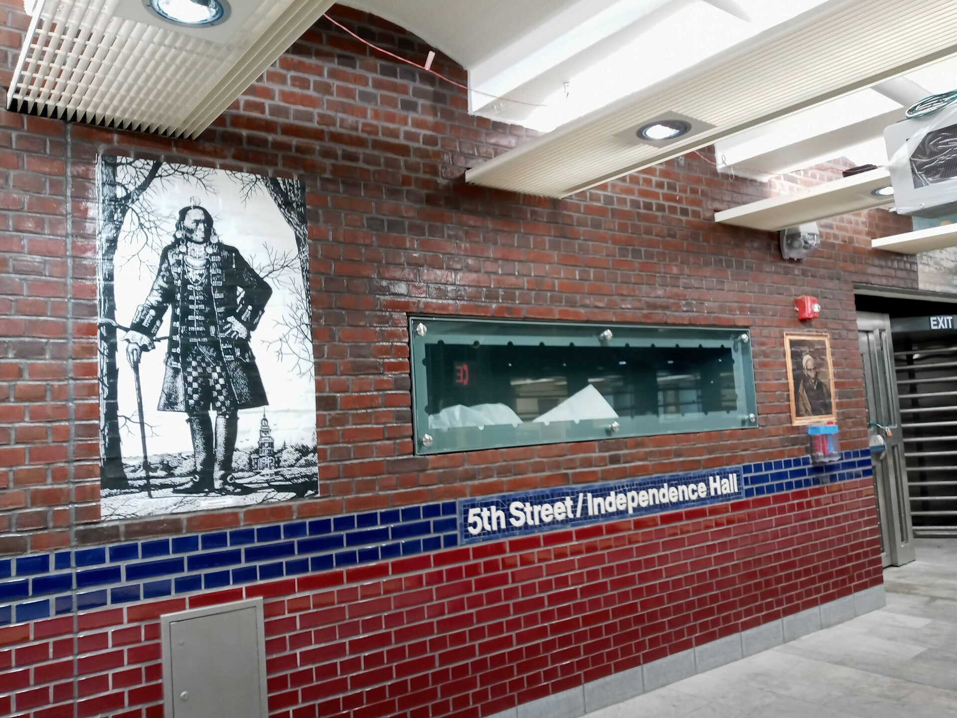 5th Street station with historical portraits on the walls