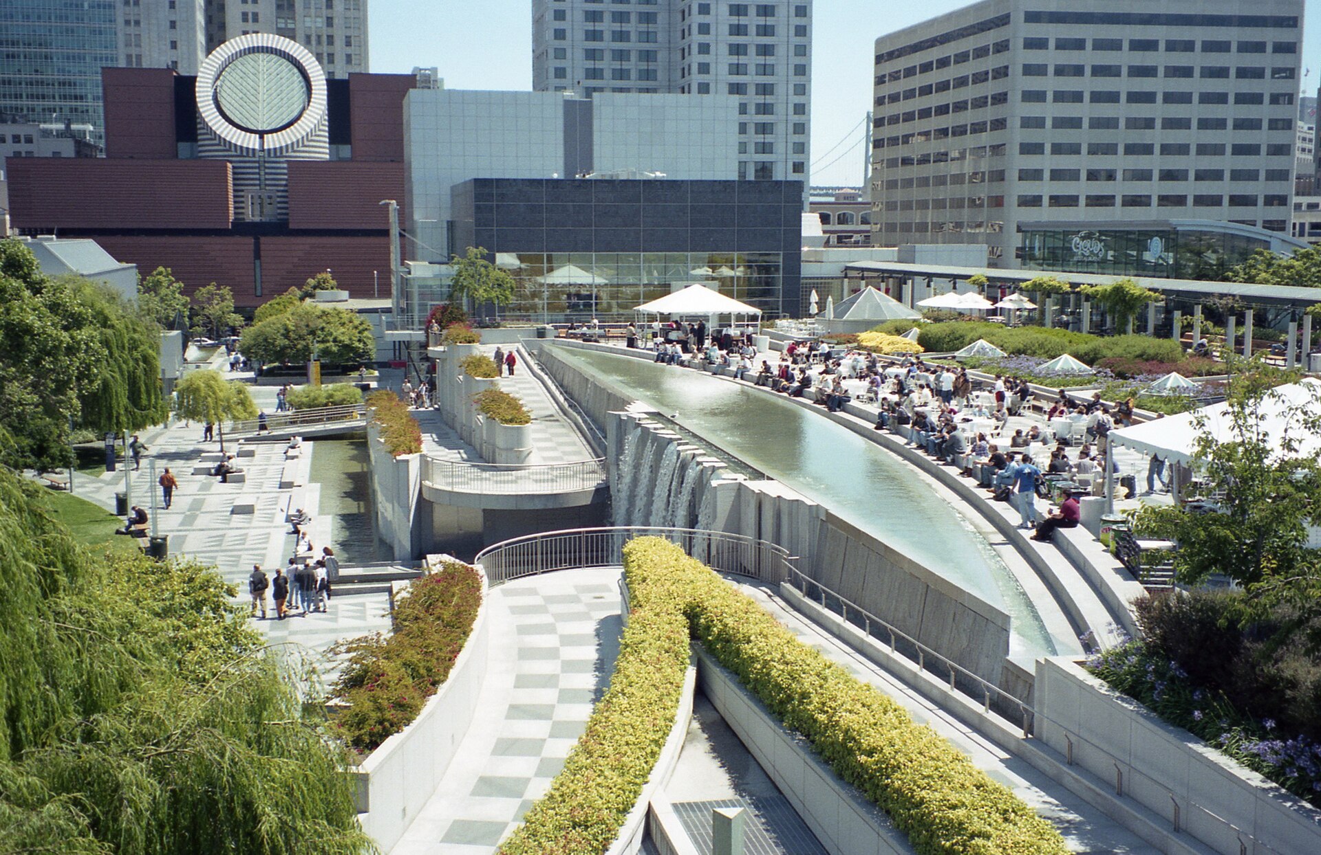 Yerba Buena Gardens and SFMOMA from the Metreon