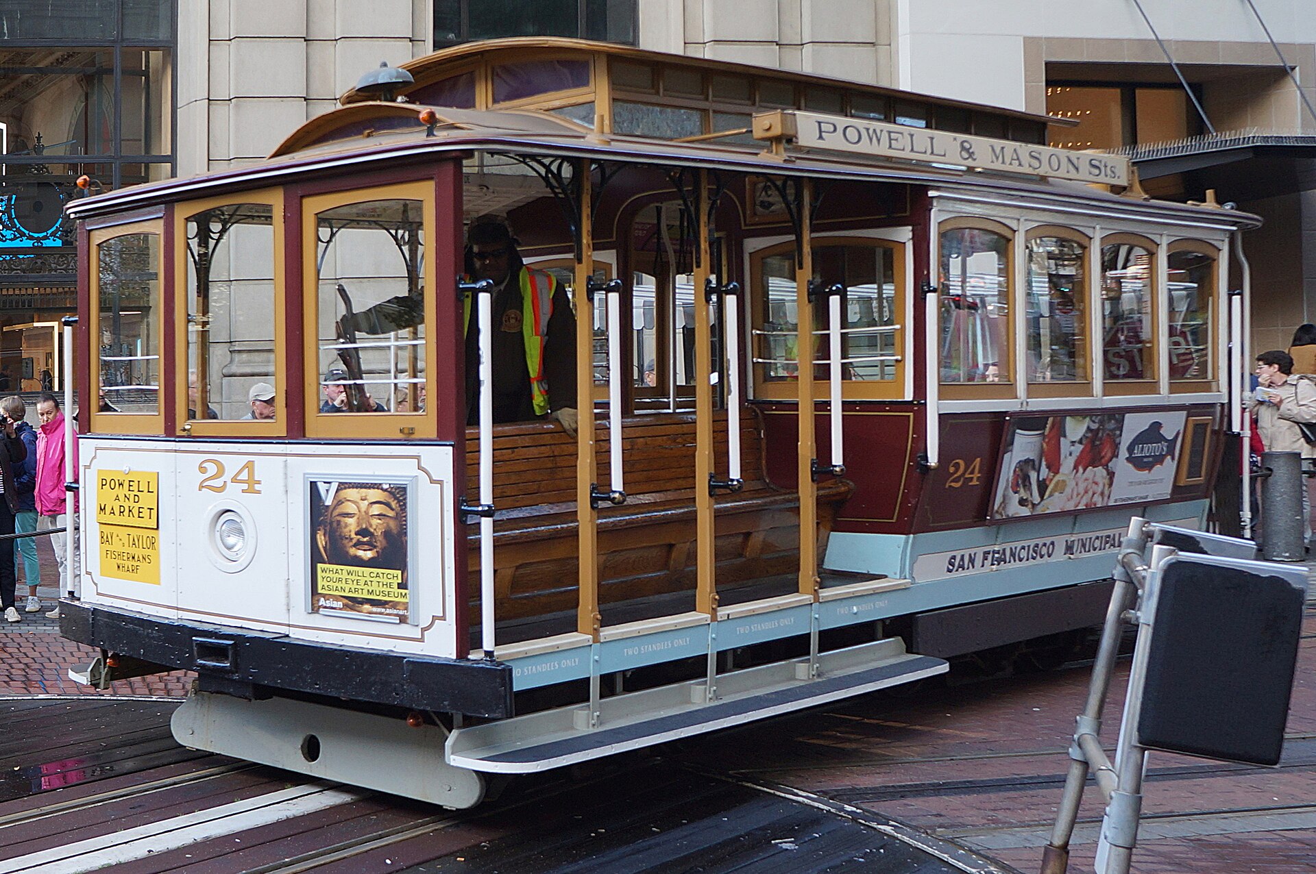Cable car at the Powell Street turnaround