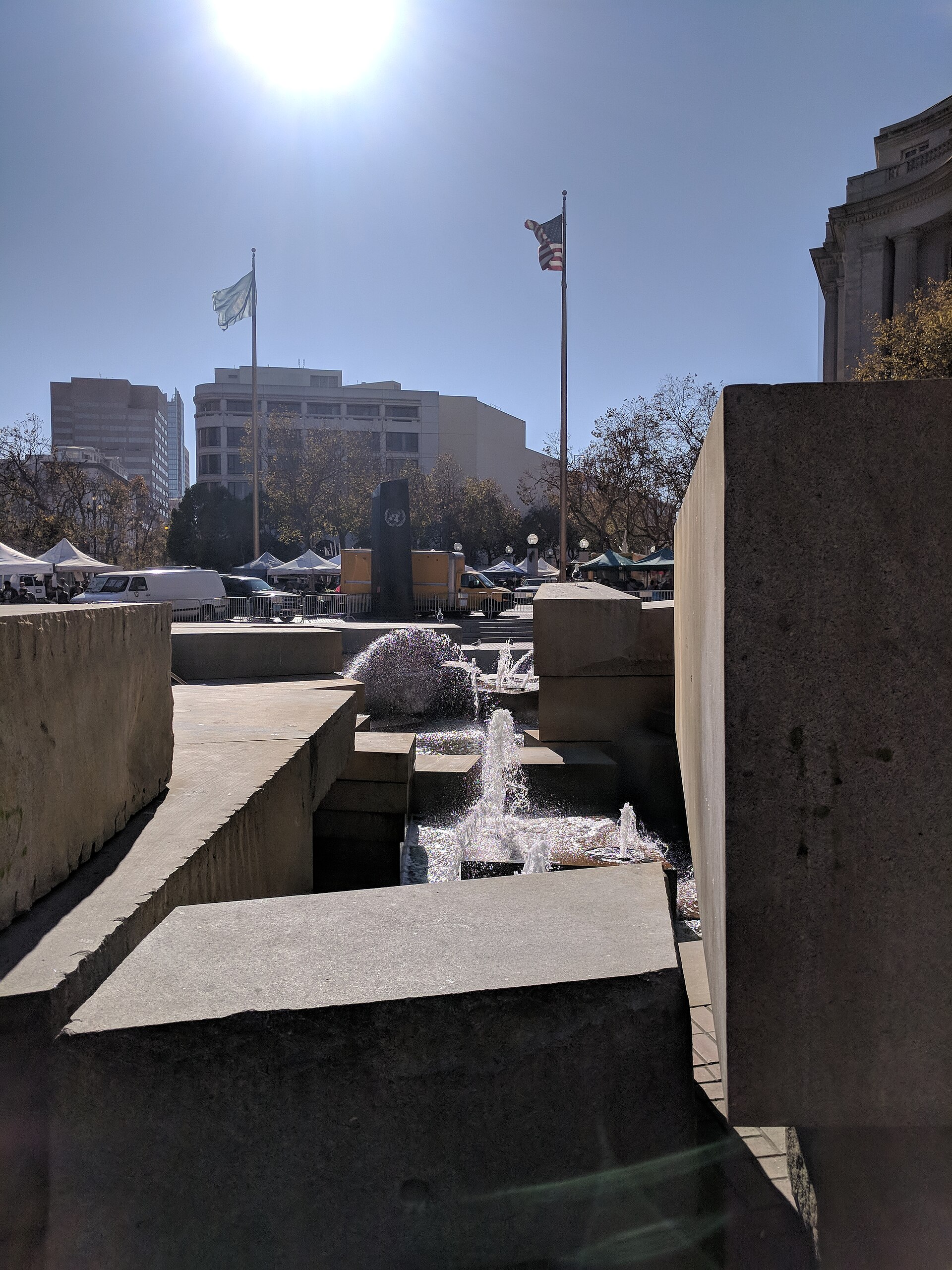 UN Plaza fountain by Lawrence Halprin